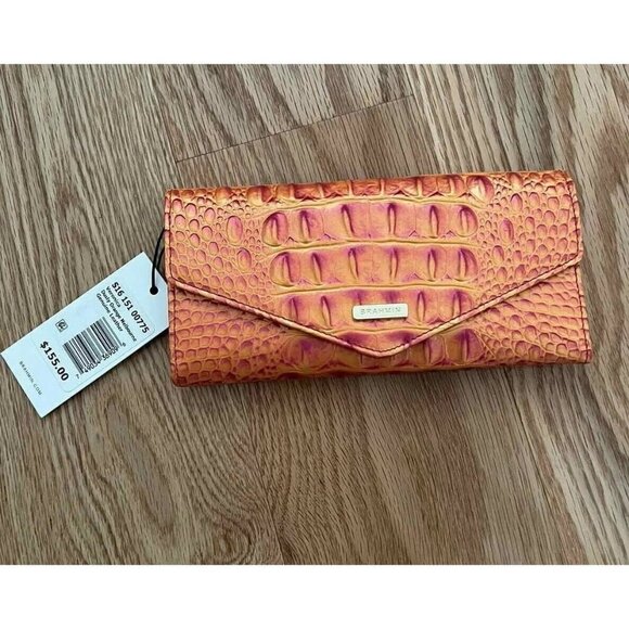BRAHMIN Melbourne Veronica Dusty Orange Wallet Envelope - Picture 1 of 5